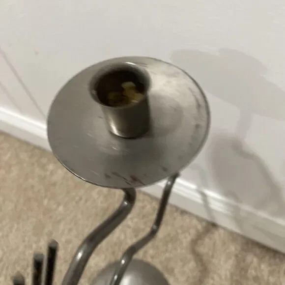 VTG 1980s 90s Postmodern Rebar Man Candle Holder running taper memphis wiggly - Picture 6 of 8